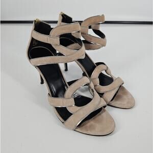 Pierre Hardy Taupe Caged Back Zipper Heels 8.5